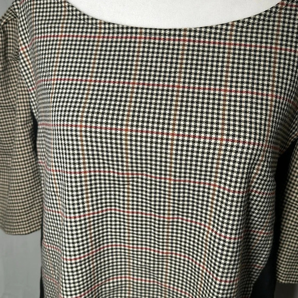 women's brown black red herringbone print plus size Vince Camuto top size xxl - Picture 3 of 6